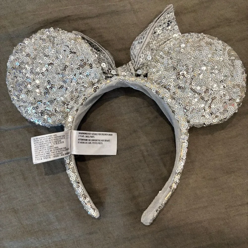 silver sequin disneyland ears